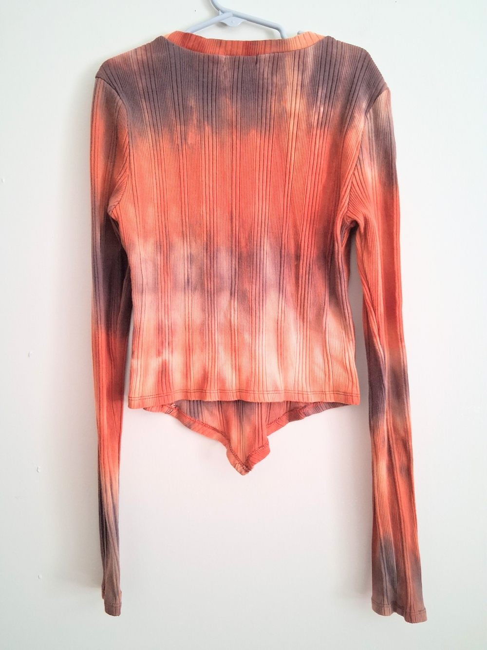 Gilded Intent Long Sleeve V-front Hem Shirt Cotton Blend Women's Small Tie Dye - Picture 6 of 7